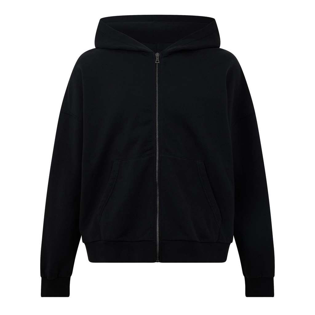 Palm Angels Curve Zip Hoody - Black